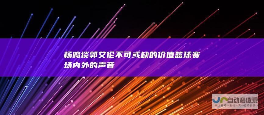 杨鸣谈郭艾伦不可或缺的价值 篮球赛场内外的声音