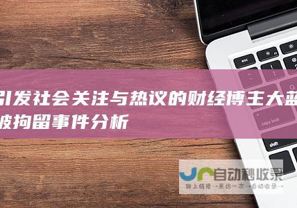 引发社会关注与热议的财经博主大蓝被拘留事件分析