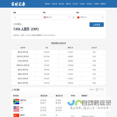 在线汇率换算查询工具