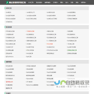 程序员开发者工具/Json格式化/px转rem/编码/解码/二进制